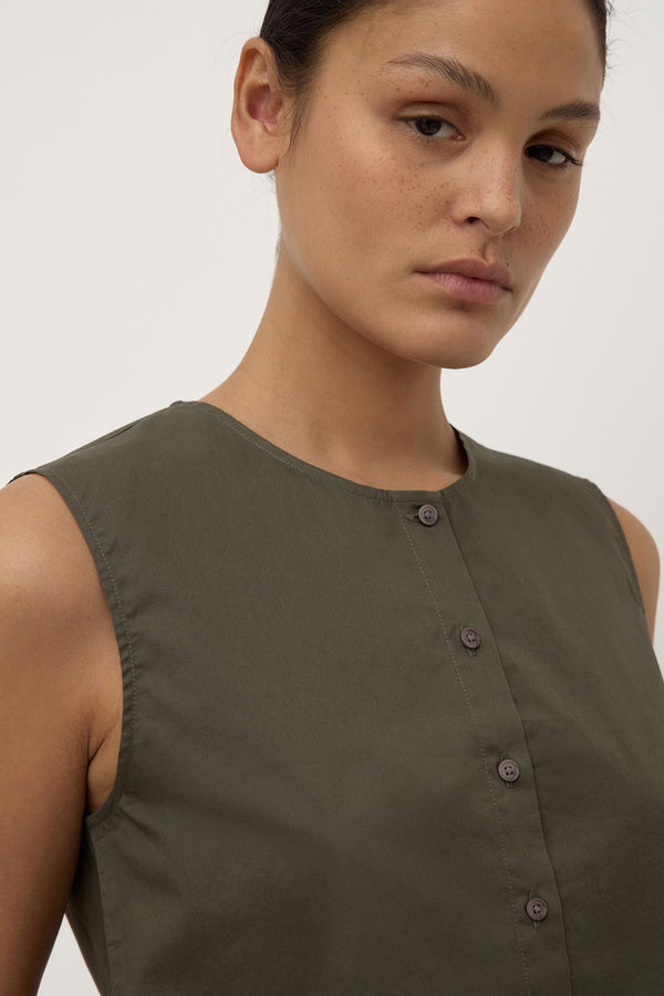 Cherri Button Front Top