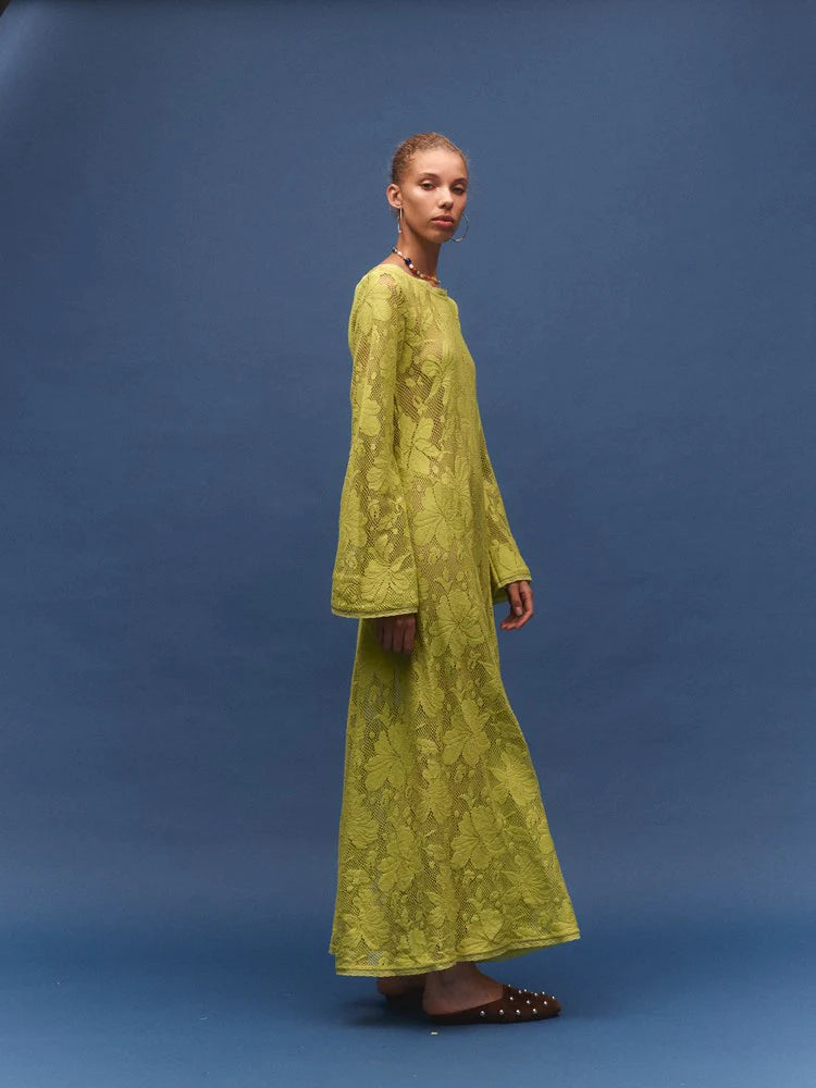 Nova Lace Cherry Maxi Dress