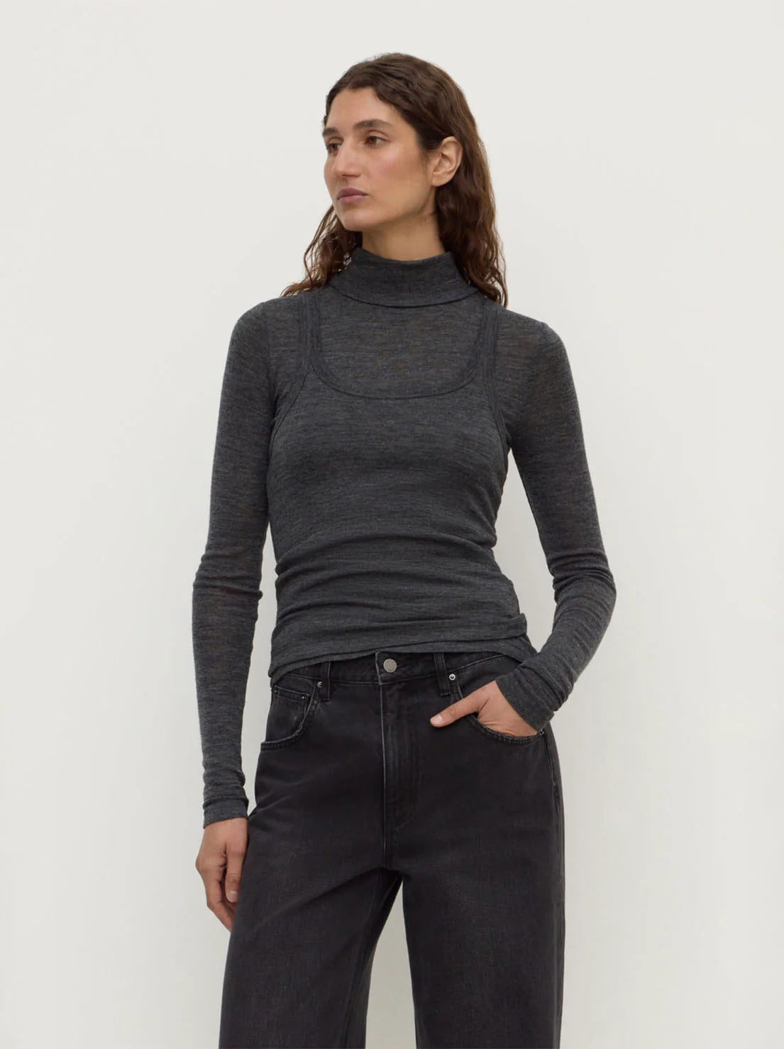 Nora Merino Wool Layered Turtleneck