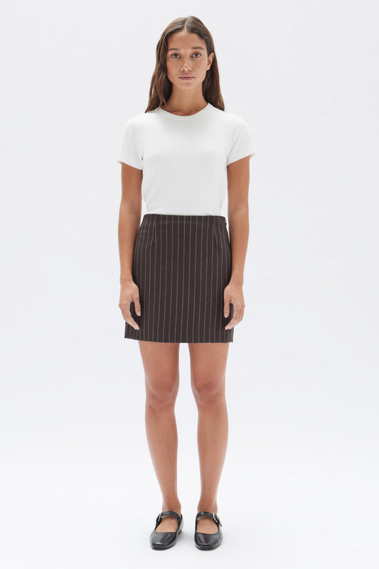 Sofia Wool Pinstripe Mini Skirt